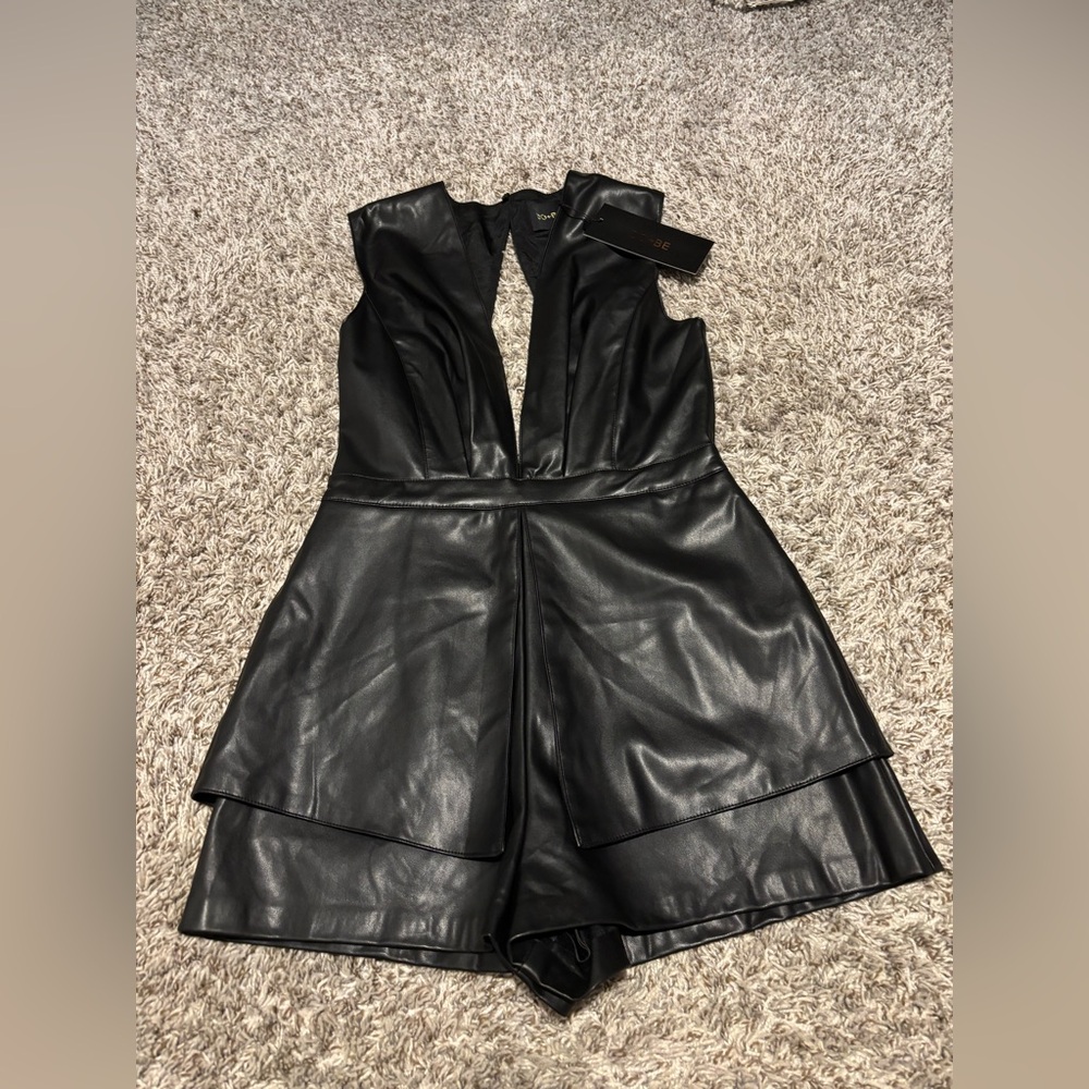 DO+BE Black Faux Leather Romper